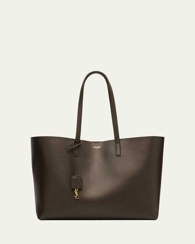Shopping Bag East-West Tote in Smooth Leather